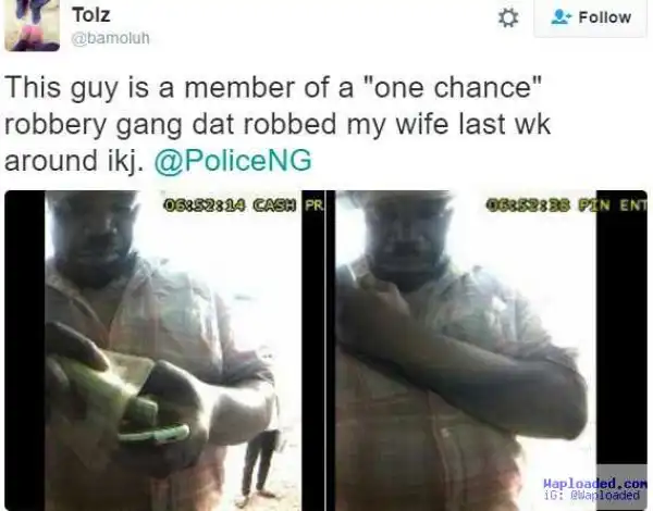 ATM Footage Exposes The Face Of One Chance Robber In Lagos (Photo)